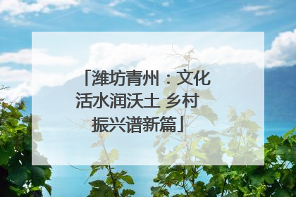 潍坊青州：文化活水润沃土 乡村振兴谱新篇